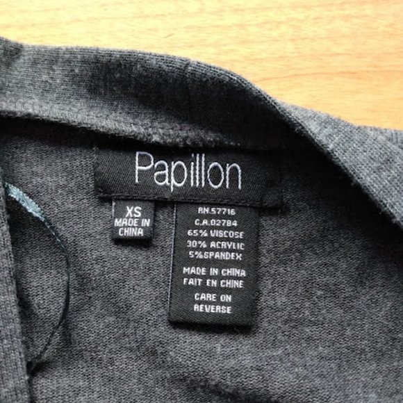 Grey Papillon Women's Cardigan Sweater size XS - Picture 6 of 8